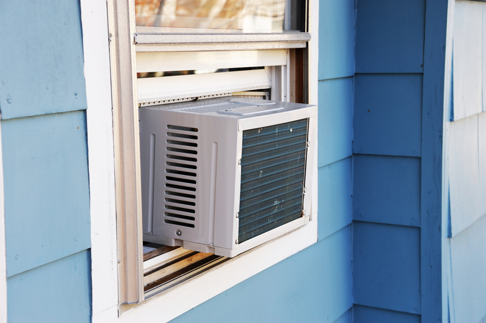 window air conditioner unit in house