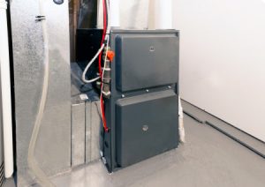 electric furnace in a home's basement