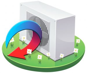 Heat pumps perform heating and cooling image